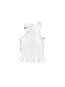 JEAN PAUL GAULTIER - Tank Top With With "Gaultier" Piercing Detail - AW25 - WHITE